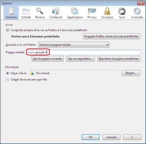 impostare google come pagina iniziale - Cambiare Homepage Firefox - 2