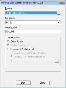 HP USB Disk Storage Format Tool 1