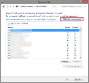 Impostare un eccezione al firewall di Windows 3
