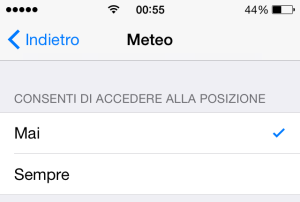 iPhone Eliminare Meteo 1