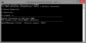 iperf speed test accesso negato