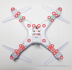 Syma X5C - Range Mod PCB on board 003 - Rimozione viti