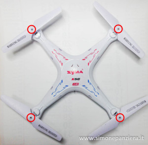 Syma X5C - Range Mod PCB on board 004 - Rimozione viti